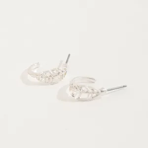 Feather Hoop Stud Buds Earrings