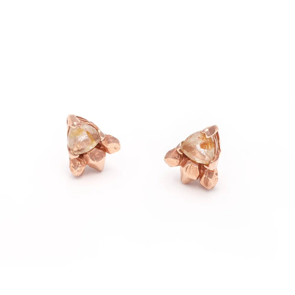 FEATHER SPEAR EARRINGS | RUTILATED QUARTZ
