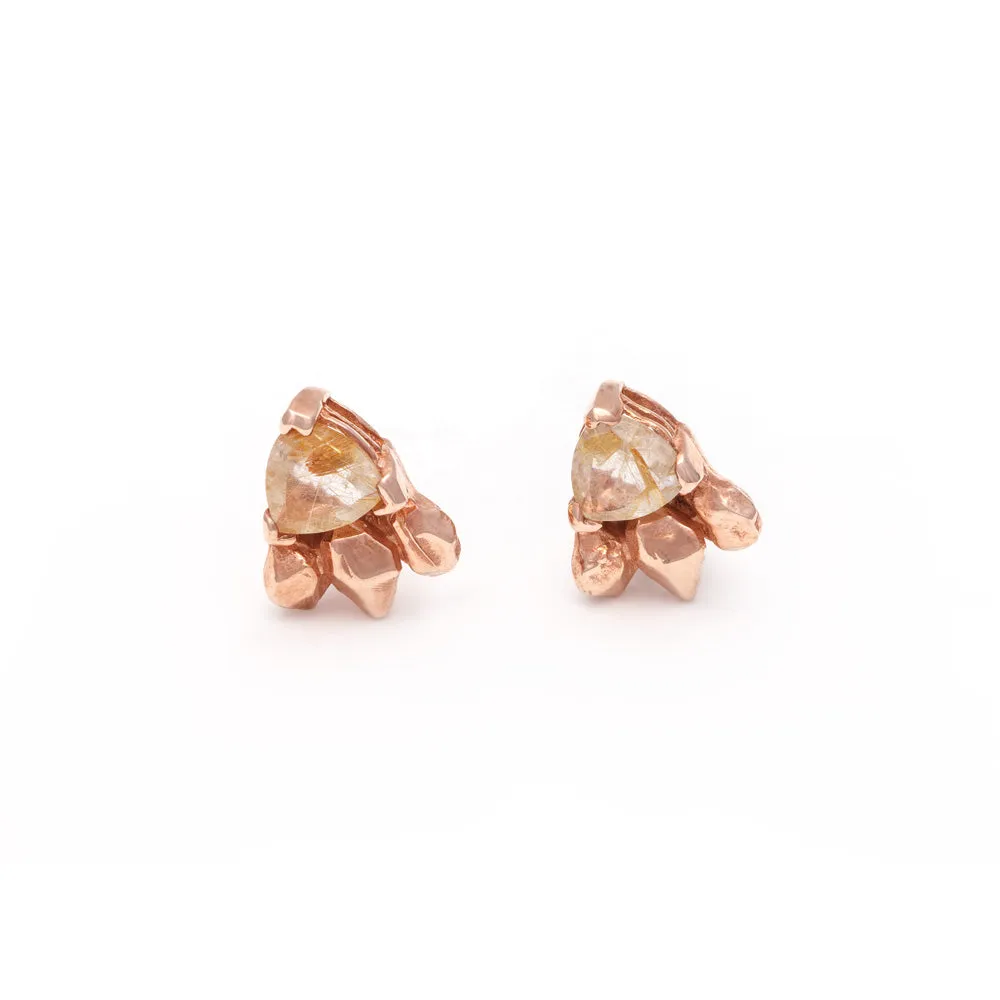 FEATHER SPEAR EARRINGS | RUTILATED QUARTZ