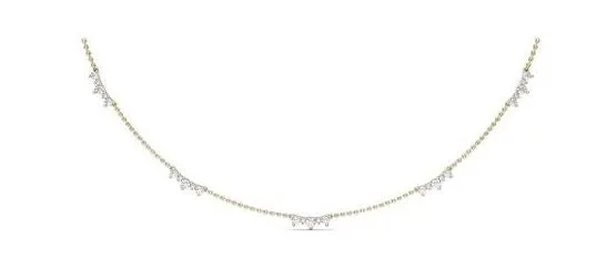 Five Stone Diamond Station Necklace