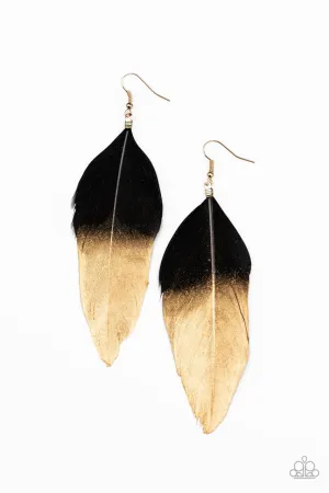 Fleek Feathers Black Paparazzi Earrings