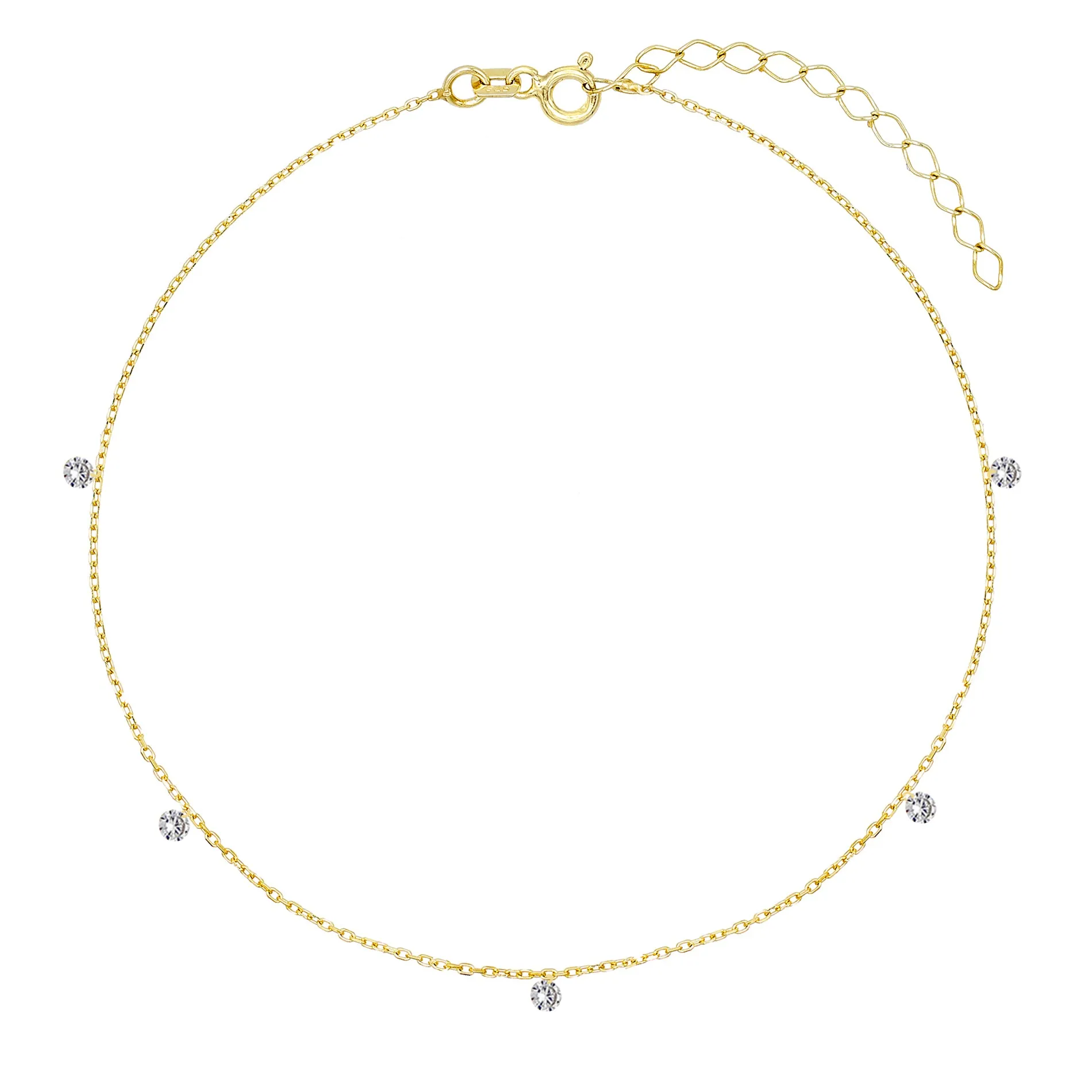 Floating CZ Anklet