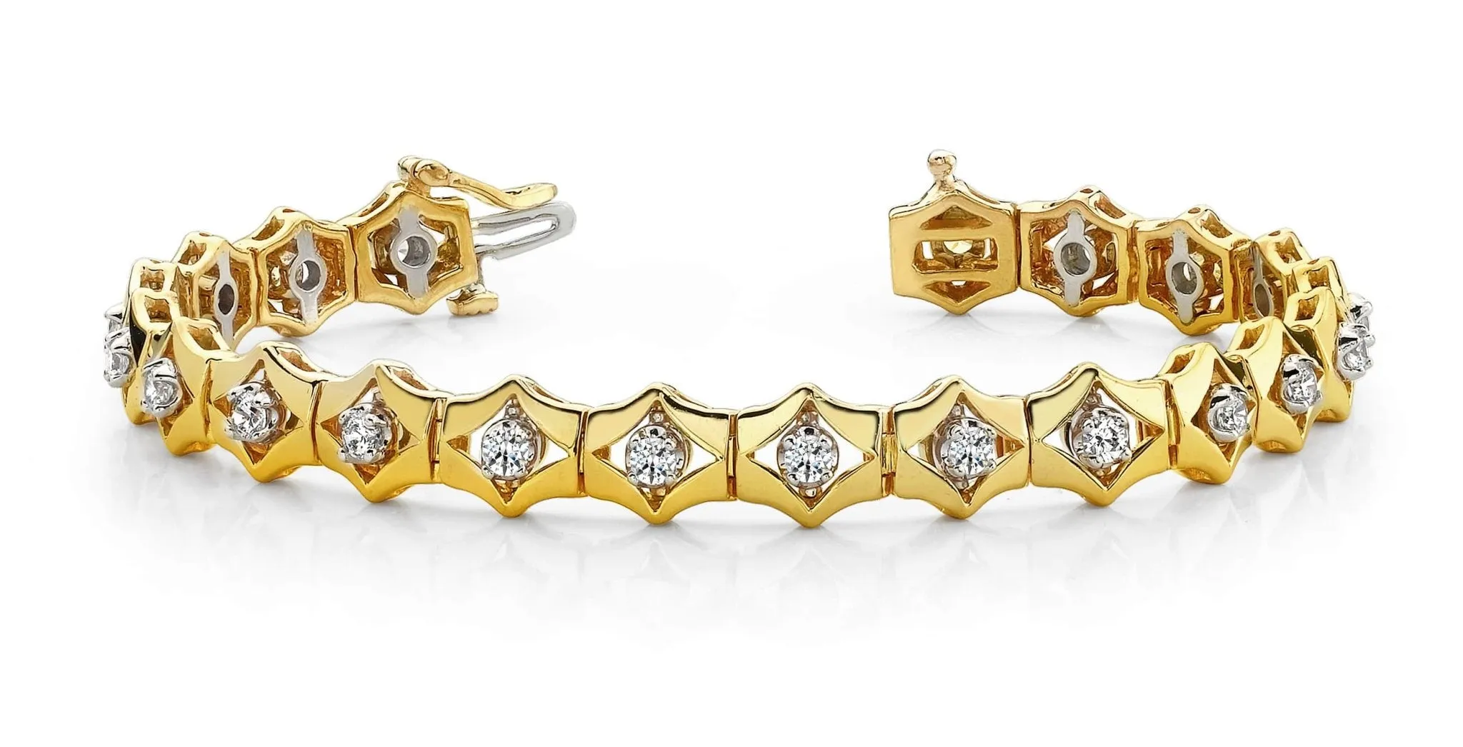 Floating Diamond Box Diamond Bracelet with 1.05 ct.(finished) 2.2mm