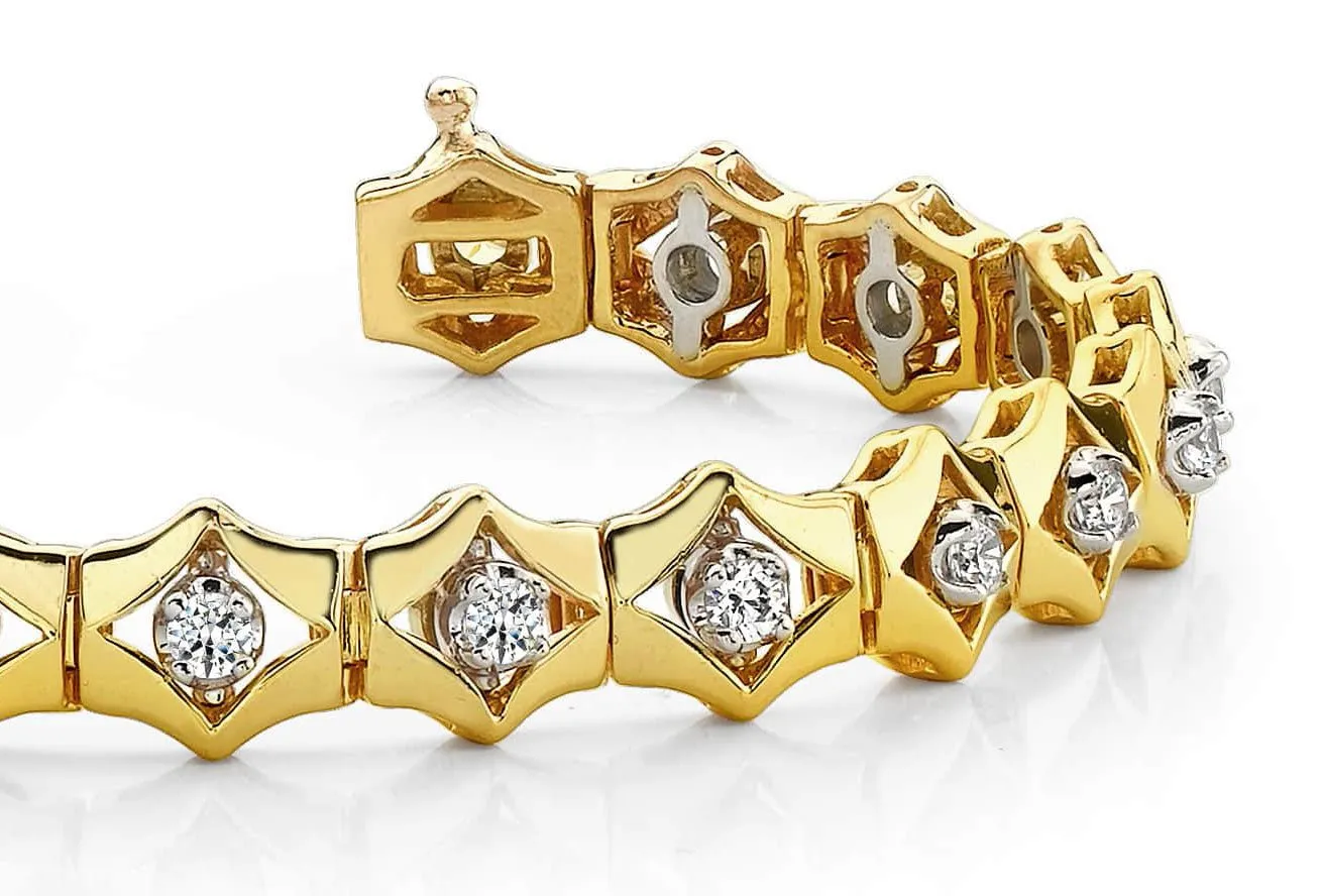 Floating Diamond Box Diamond Bracelet with 1.05 ct.(finished) 2.2mm