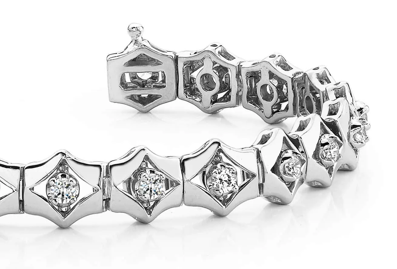 Floating Diamond Box Diamond Bracelet with 1.05 ct.(finished) 2.2mm