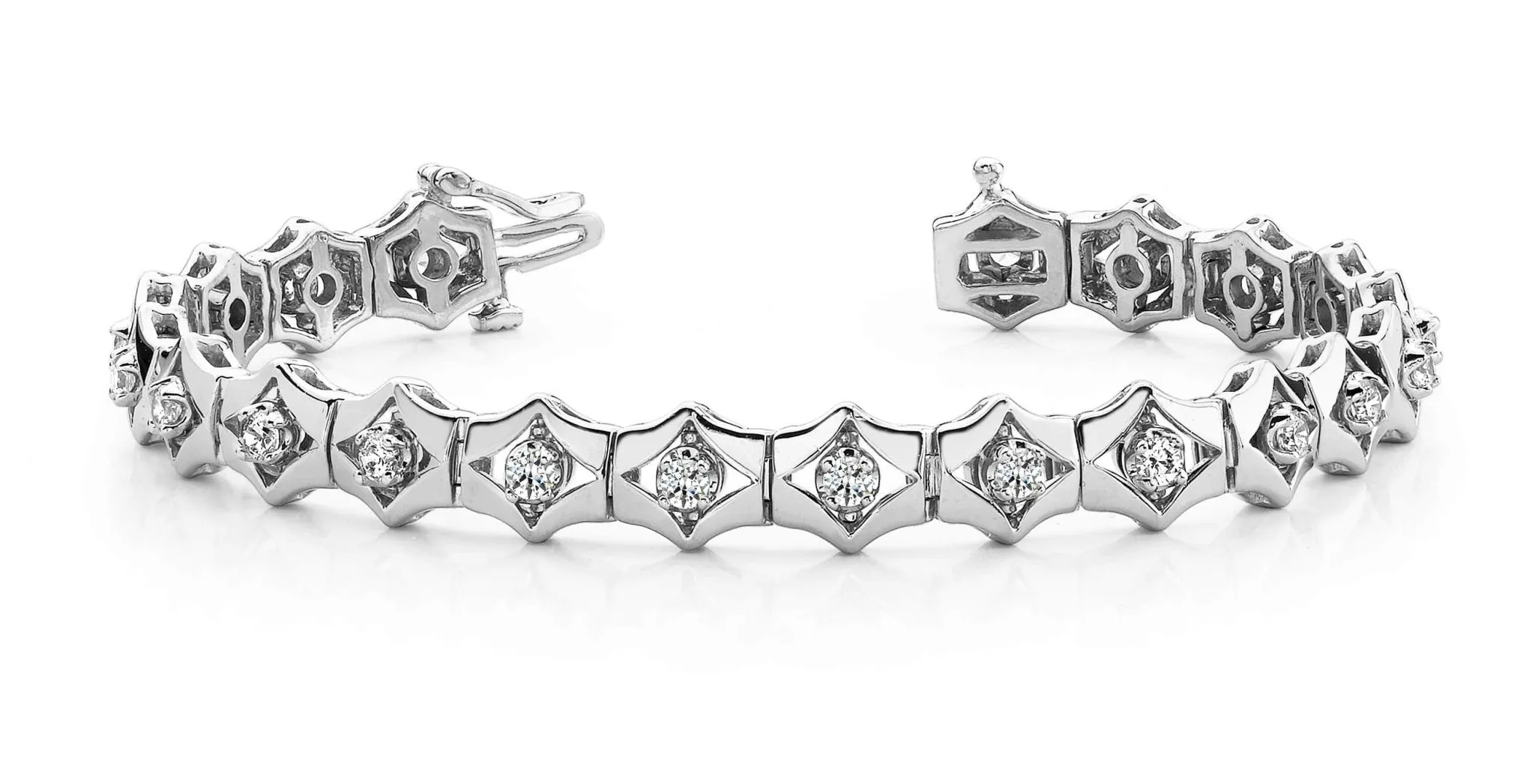Floating Diamond Box Diamond Bracelet with 1.05 ct.(finished) 2.2mm