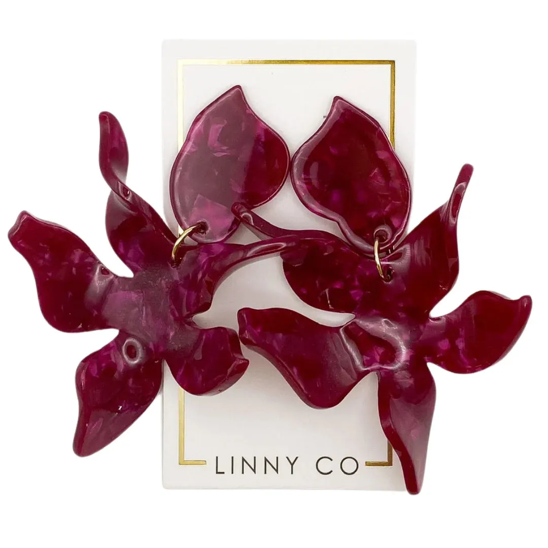 Flora- Pinot Noir Earrings