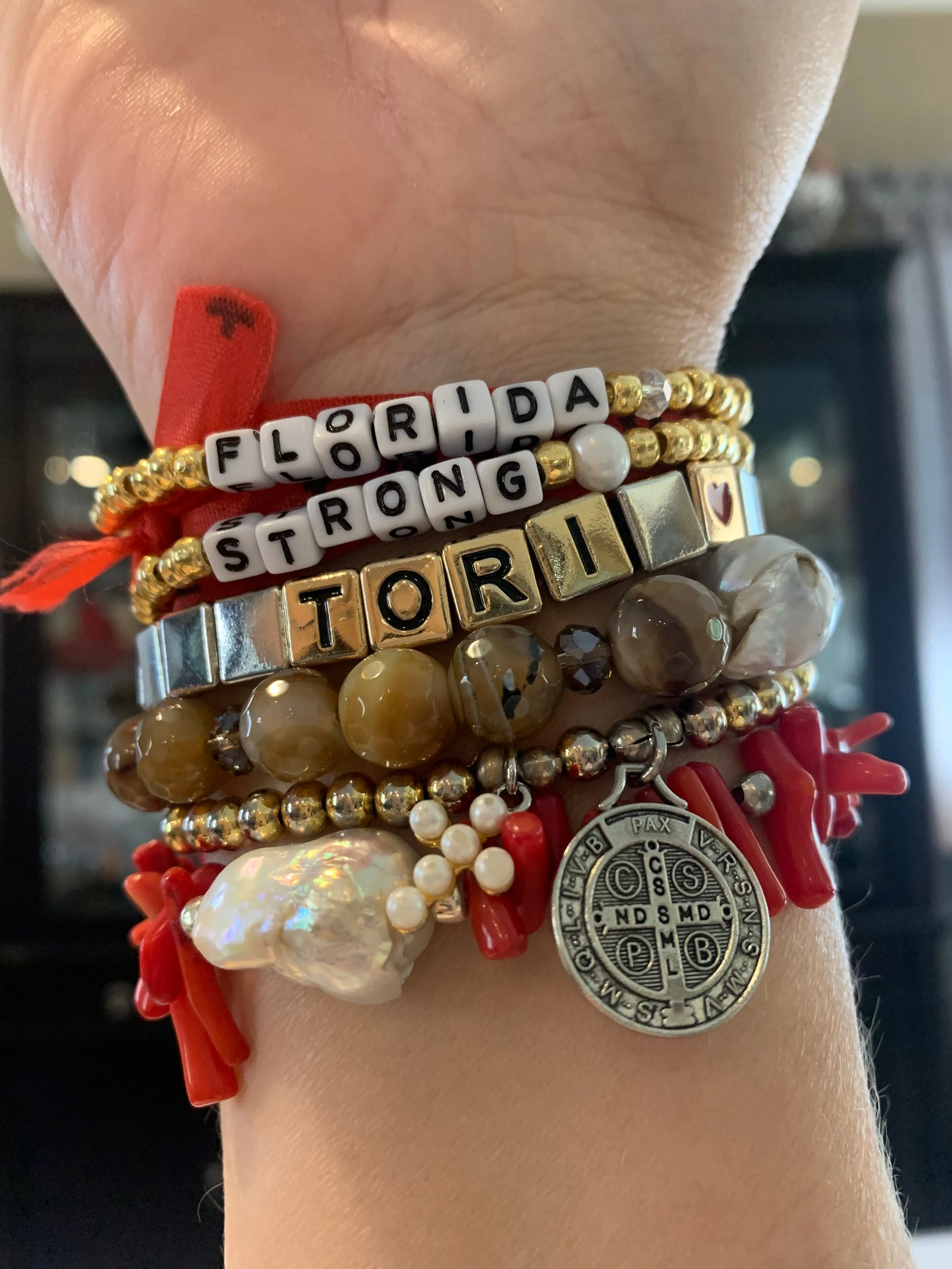 Florida Strong Words Collection Stretchy Stack (2 bracelets) 430-11 |  Erika Williner Designs