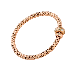 Fope Solo Flex'it 18k Rose Gold Diamond Bracelet - Medium