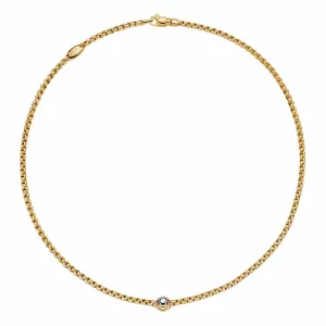 Fope Yellow Gold with Tri-Tone Knot Eka Tiny Necklace