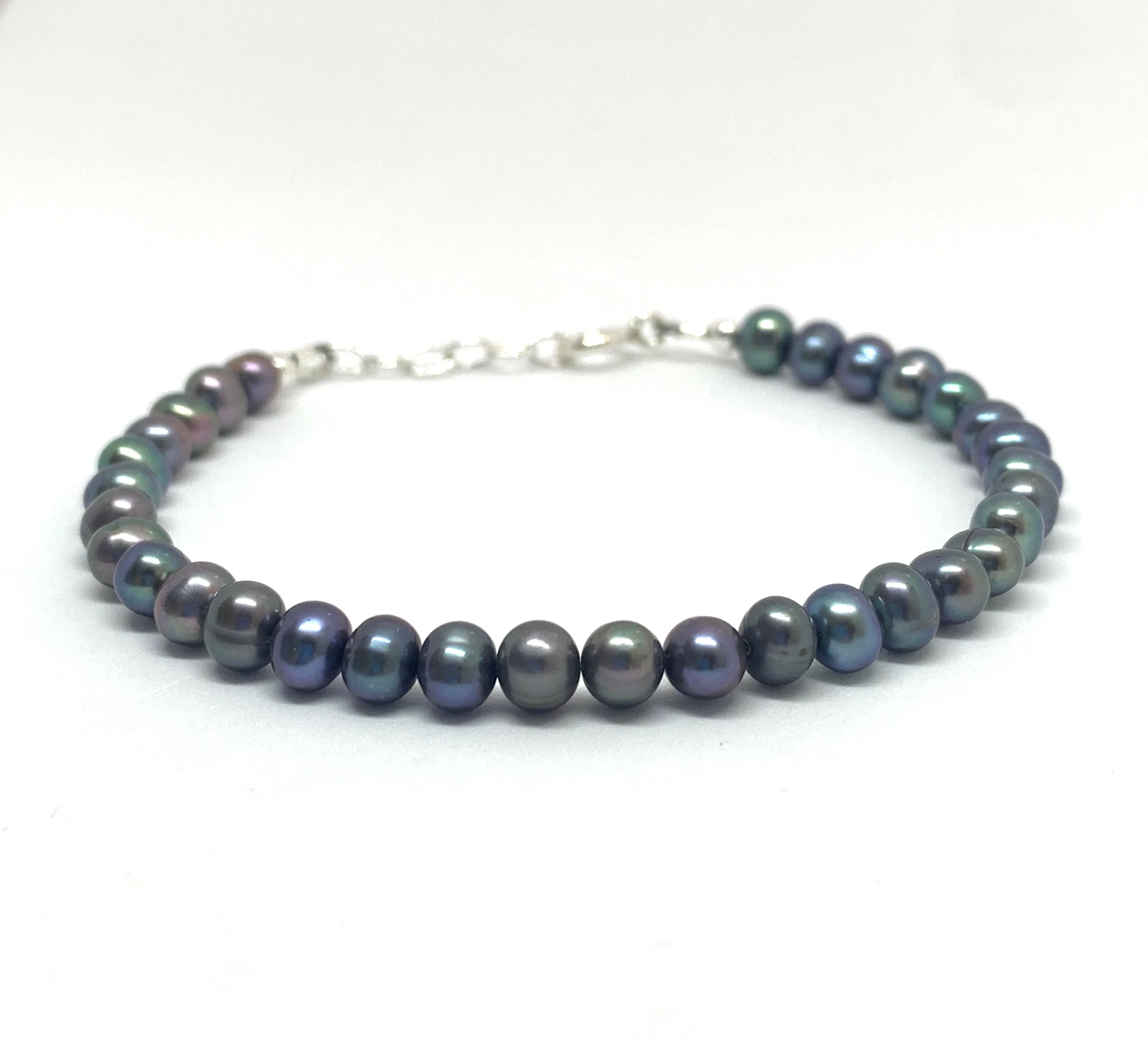 Freshwater Pearl Bracelet with Sterling Silver Adjustable Chain