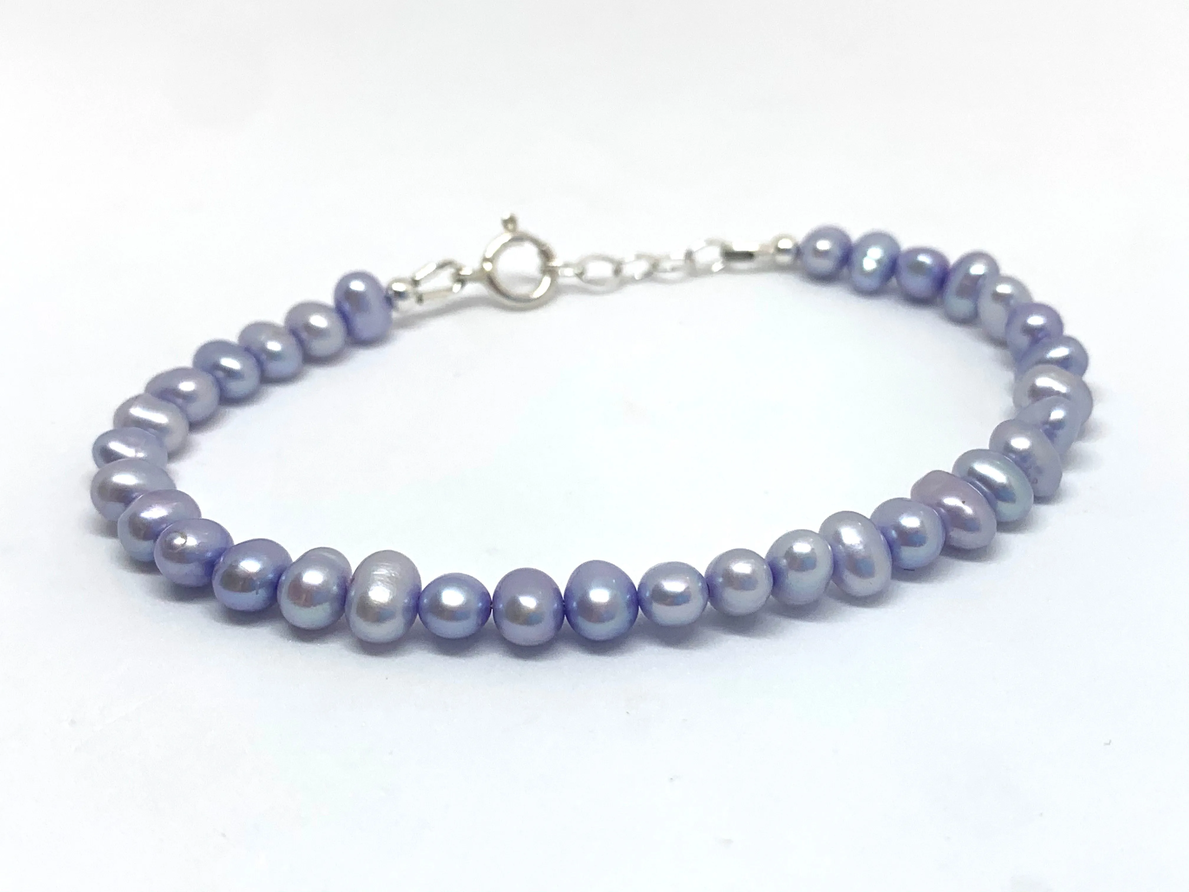 Freshwater Pearl Bracelet with Sterling Silver Adjustable Chain