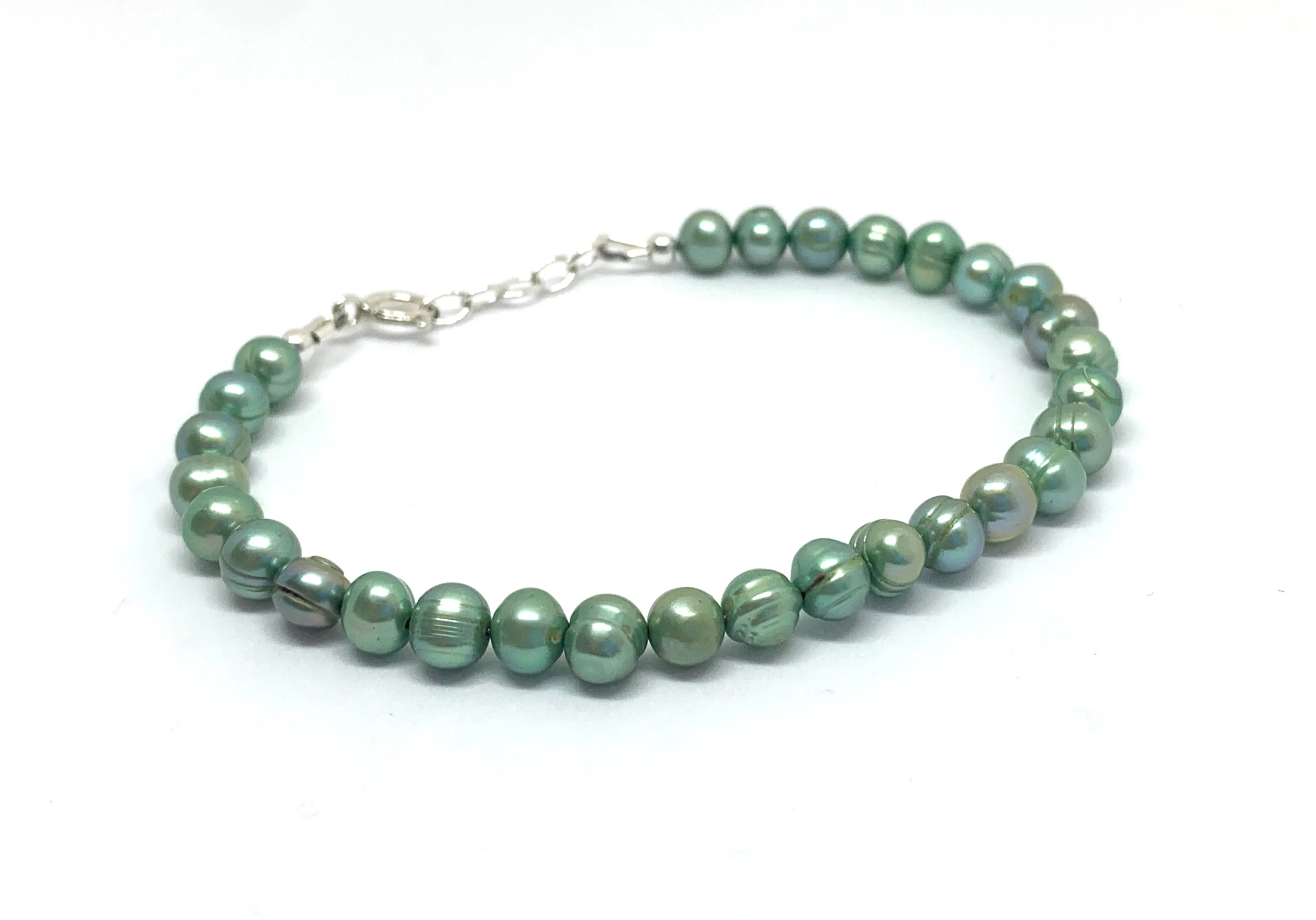 Freshwater Pearl Bracelet with Sterling Silver Adjustable Chain