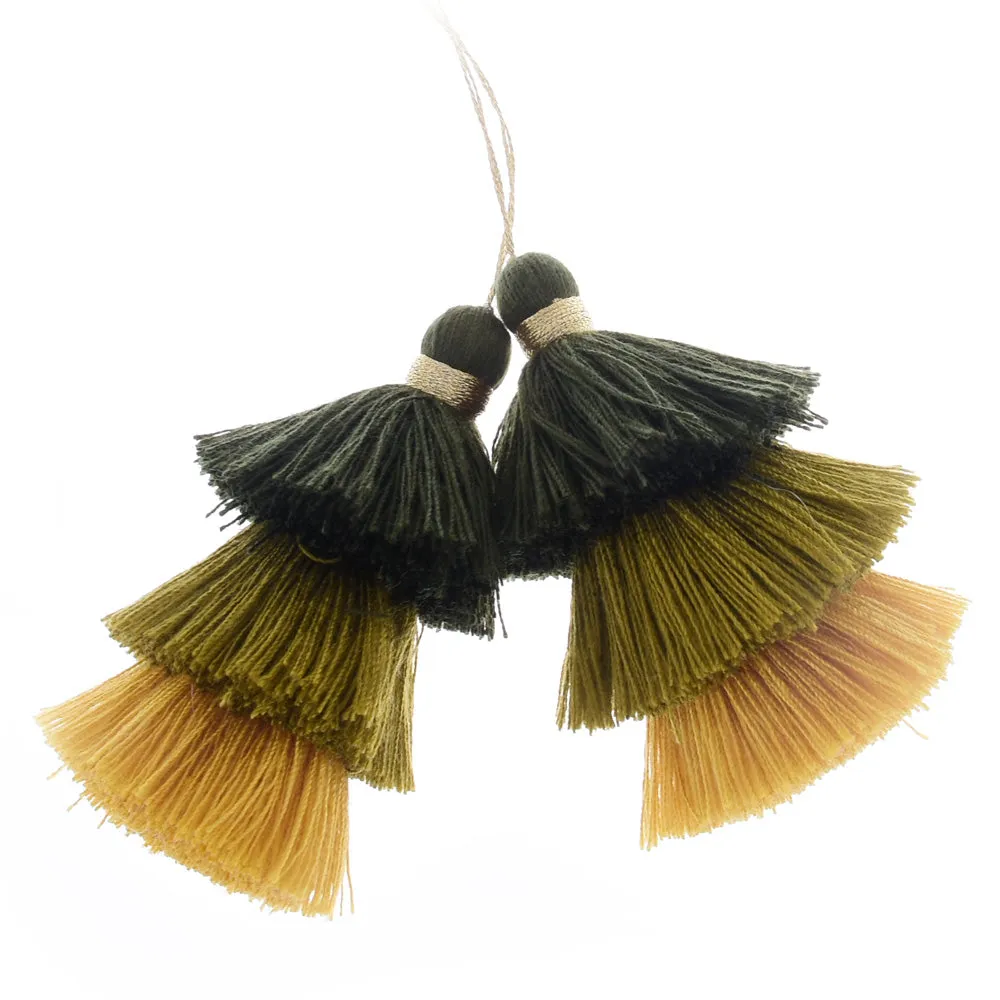 Fringe Tassel Earrings Three Tier Jewelry Tassels Stack Necklace Earrings Jewelry Pendants supplies,2pcs/lot