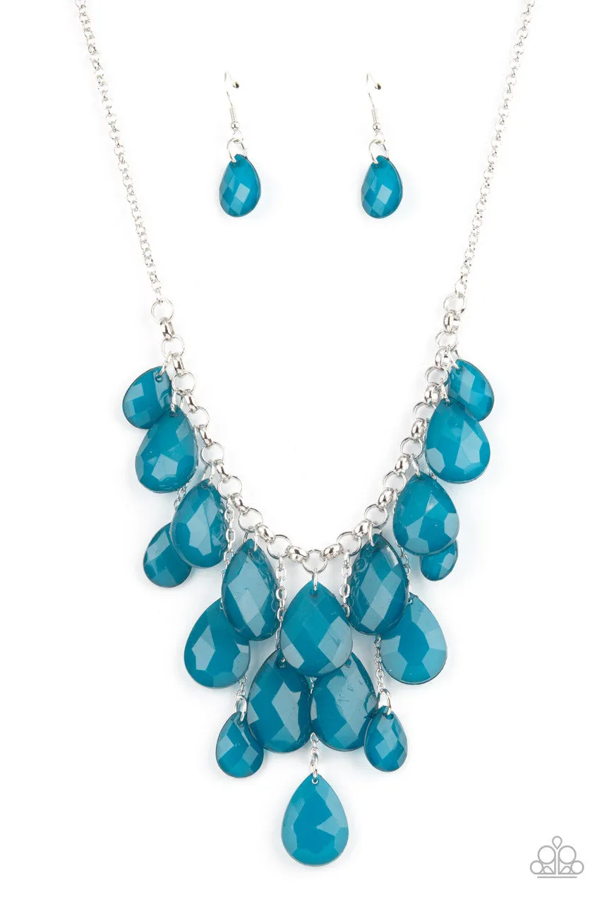 Front Row Flamboyance Blue Paparazzi Necklace