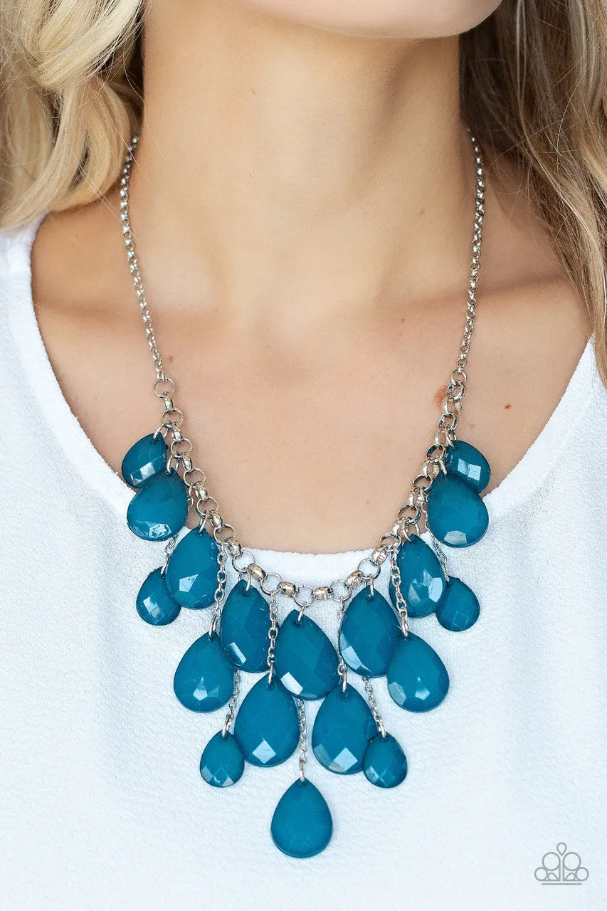 Front Row Flamboyance Blue Paparazzi Necklace
