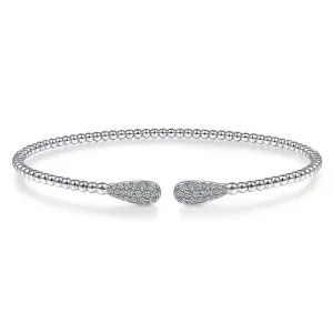 Gabriel 14K White Gold Bujukan Diamond Teardrops Bangle BG4230-62W45JJ