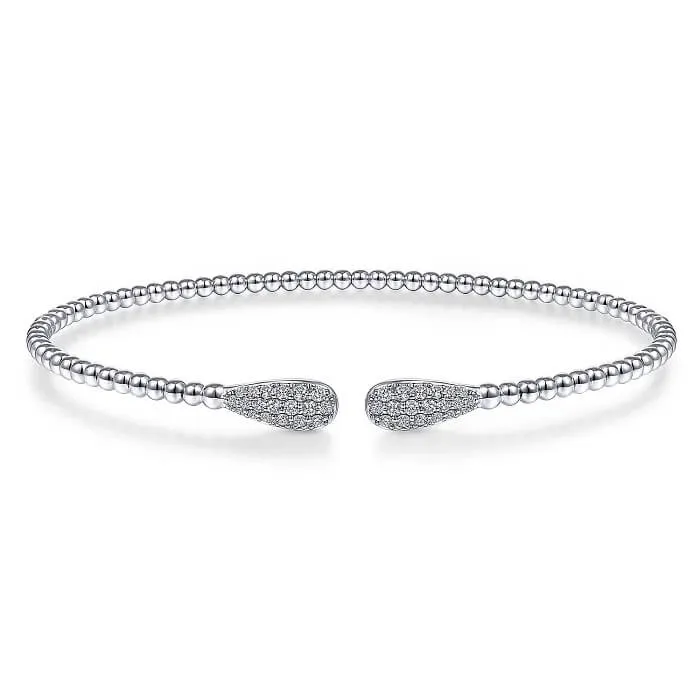 Gabriel 14K White Gold Bujukan Diamond Teardrops Bangle BG4230-62W45JJ