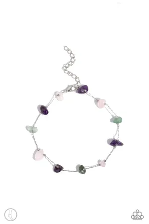 Gemstone Grace - Green - Jade, Rose Quartz, and Amethyst Stone Paparazzi Anklet