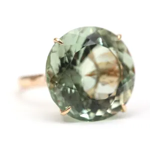 Gigantic 10k Green Amethyst Cocktail Ring