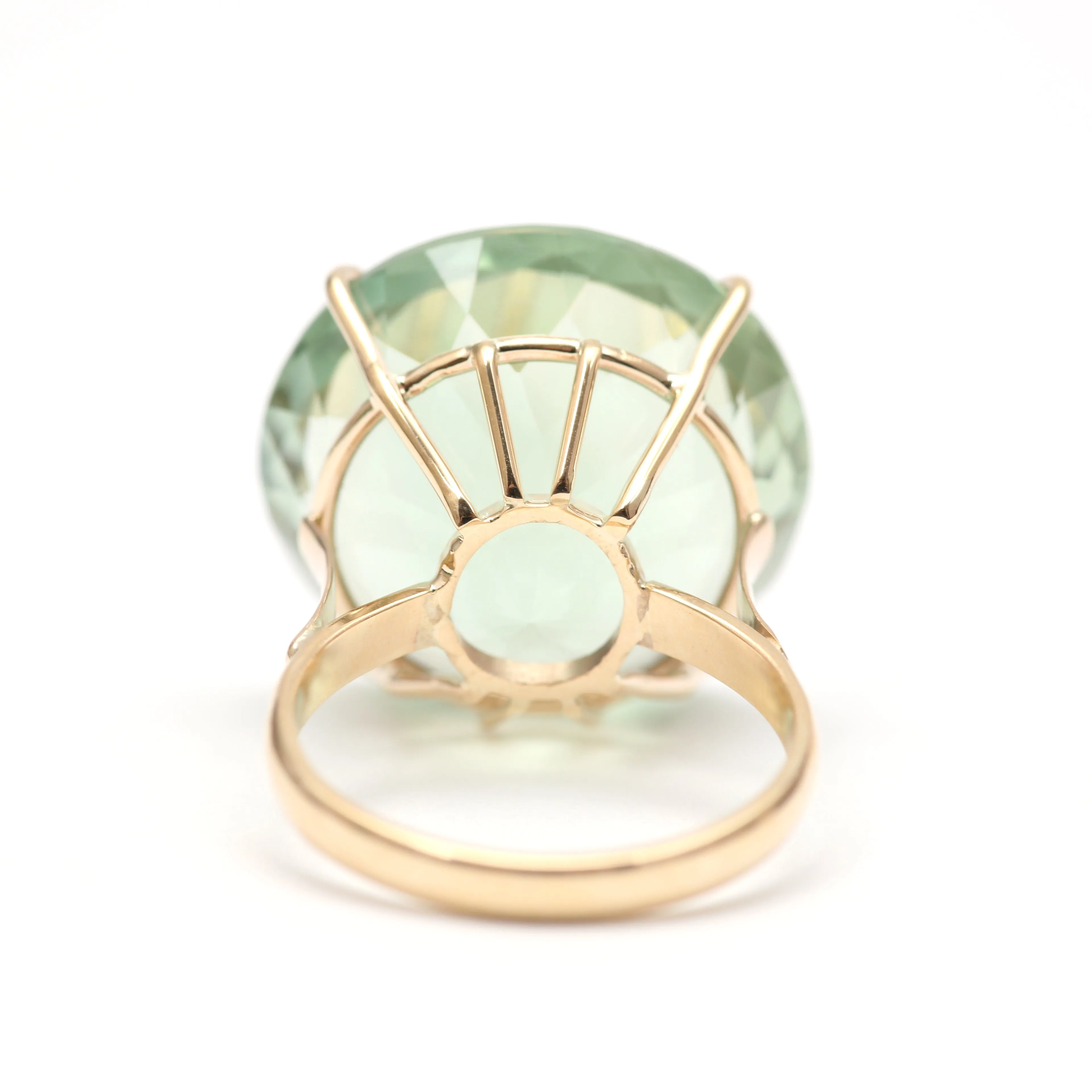 Gigantic 10k Green Amethyst Cocktail Ring