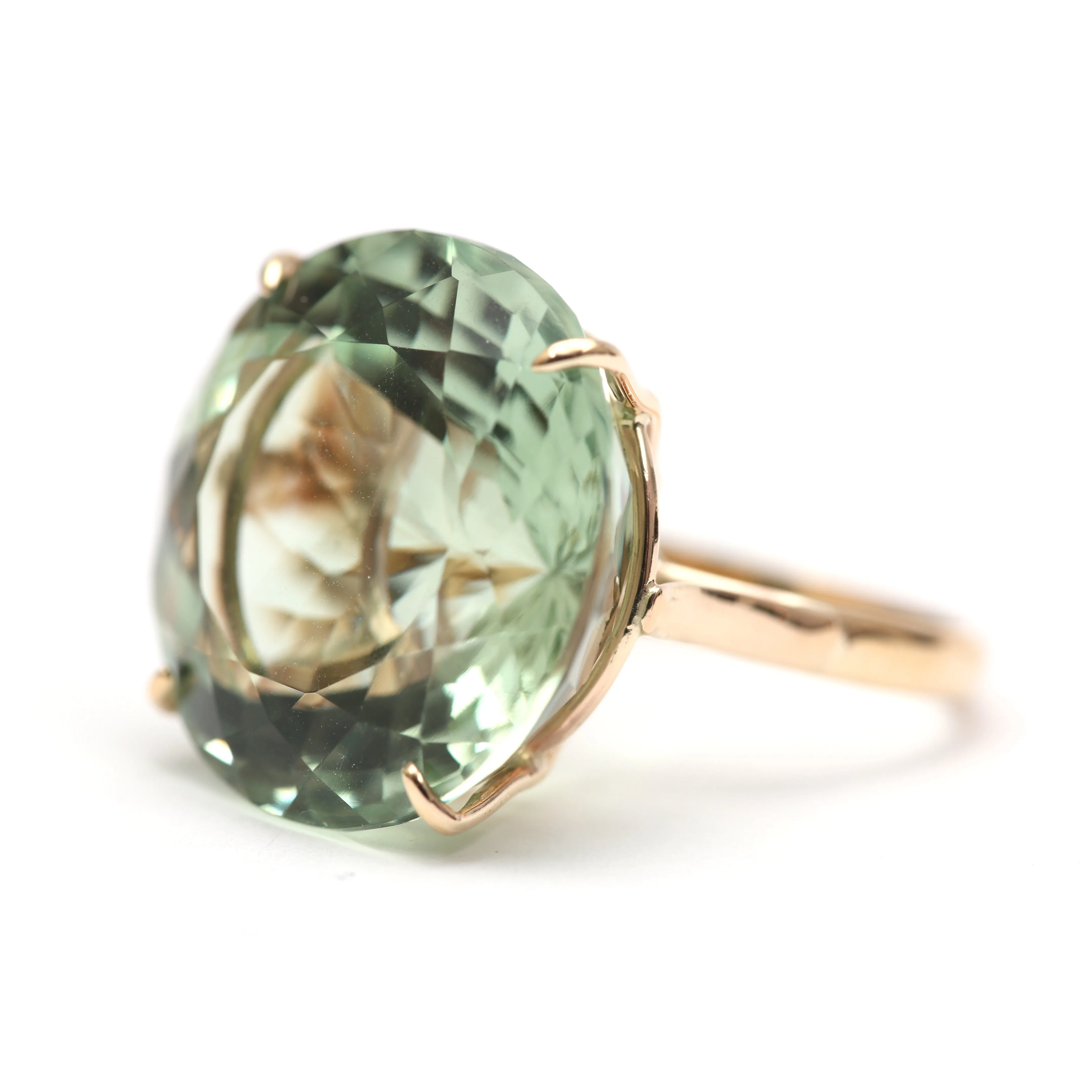 Gigantic 10k Green Amethyst Cocktail Ring