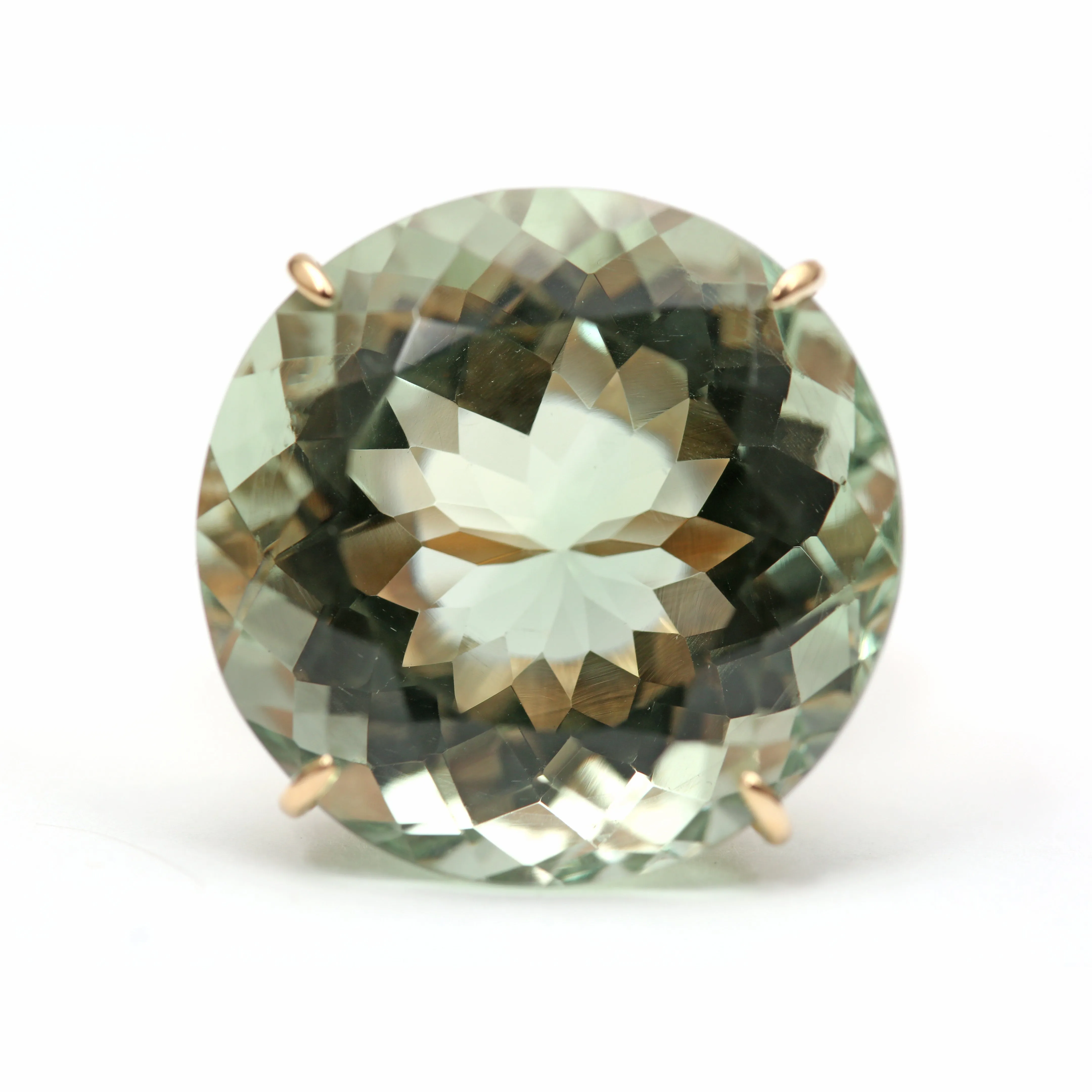Gigantic 10k Green Amethyst Cocktail Ring