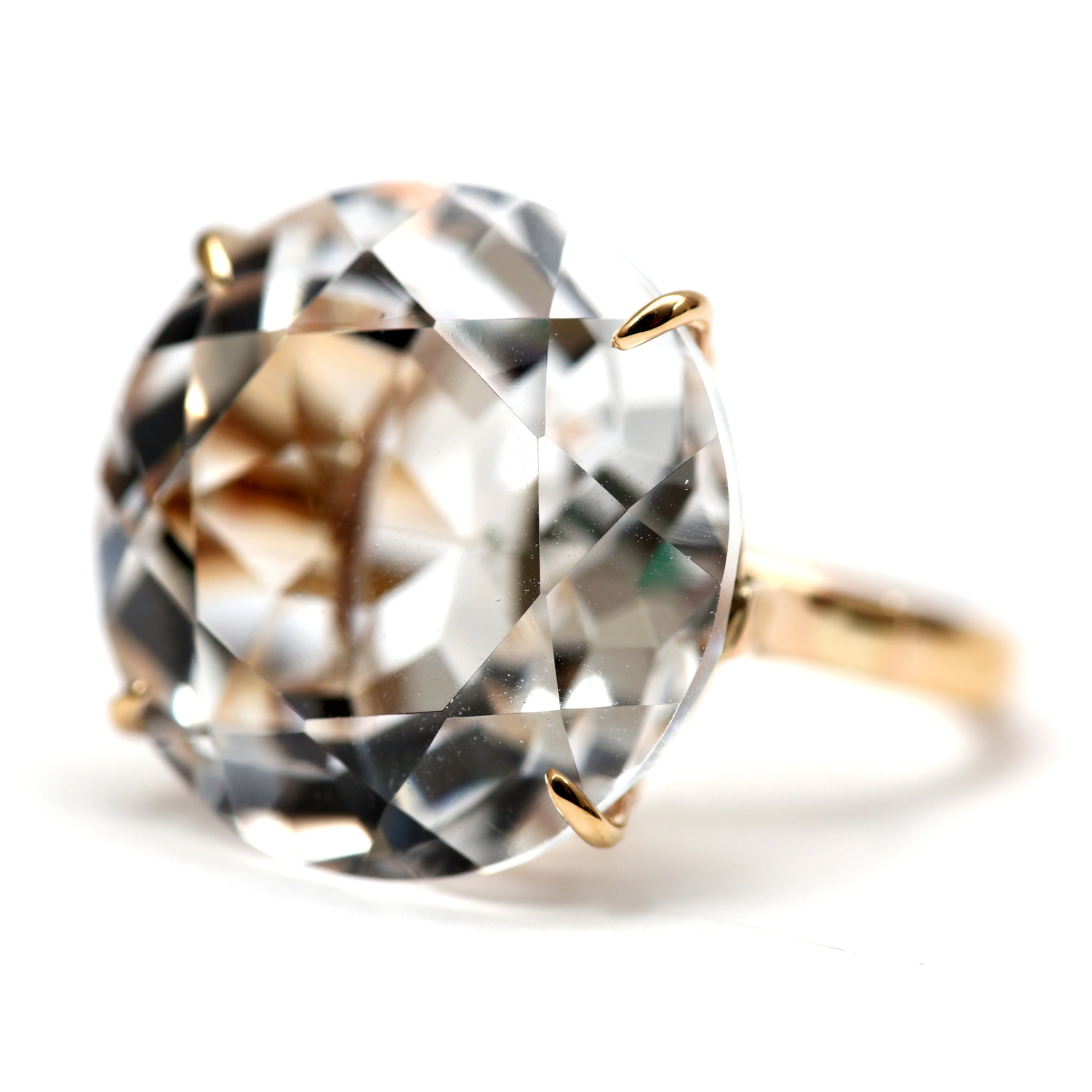 Gigantic 10k White Topaz Cocktail Ring