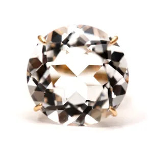 Gigantic 10k White Topaz Cocktail Ring