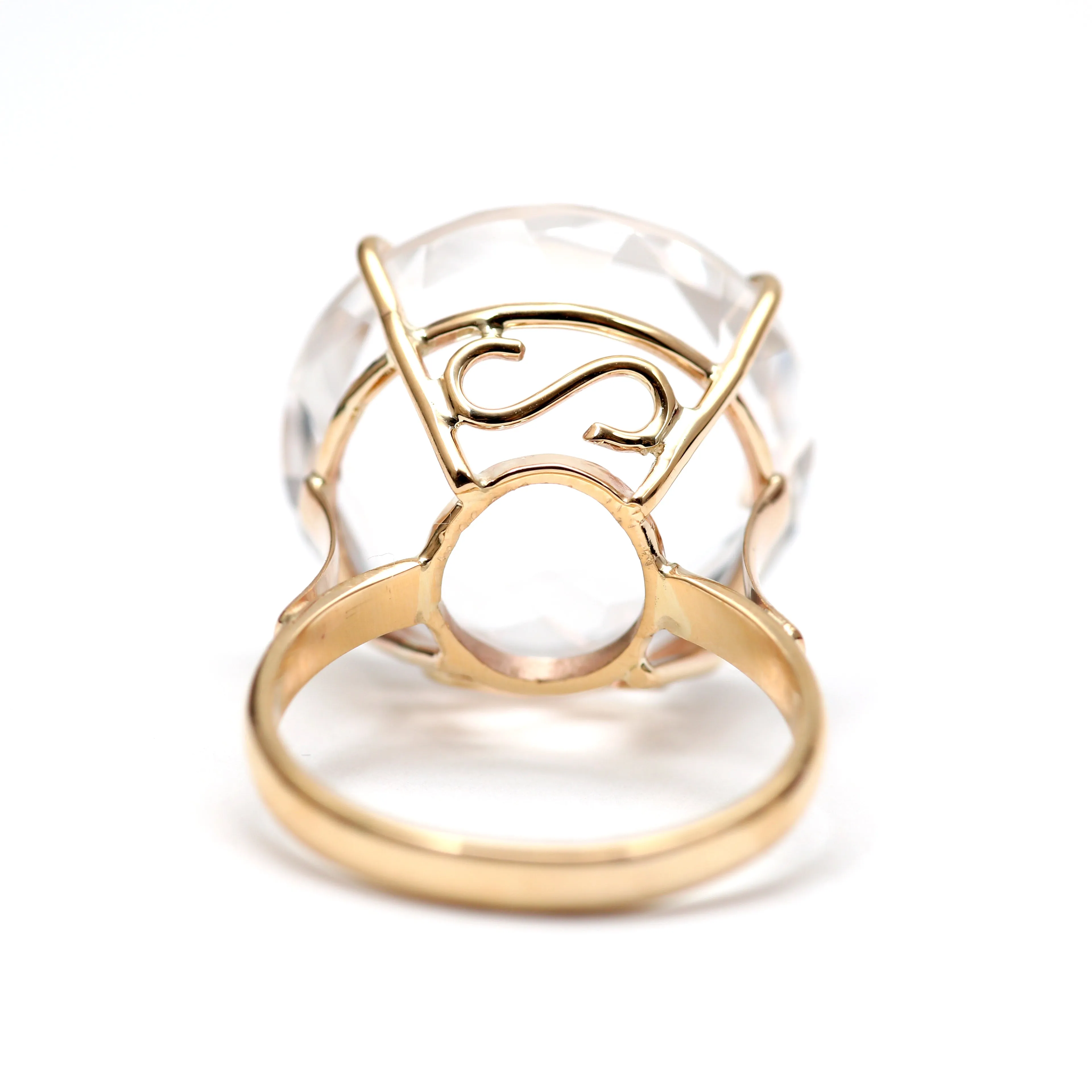 Gigantic 10k White Topaz Cocktail Ring