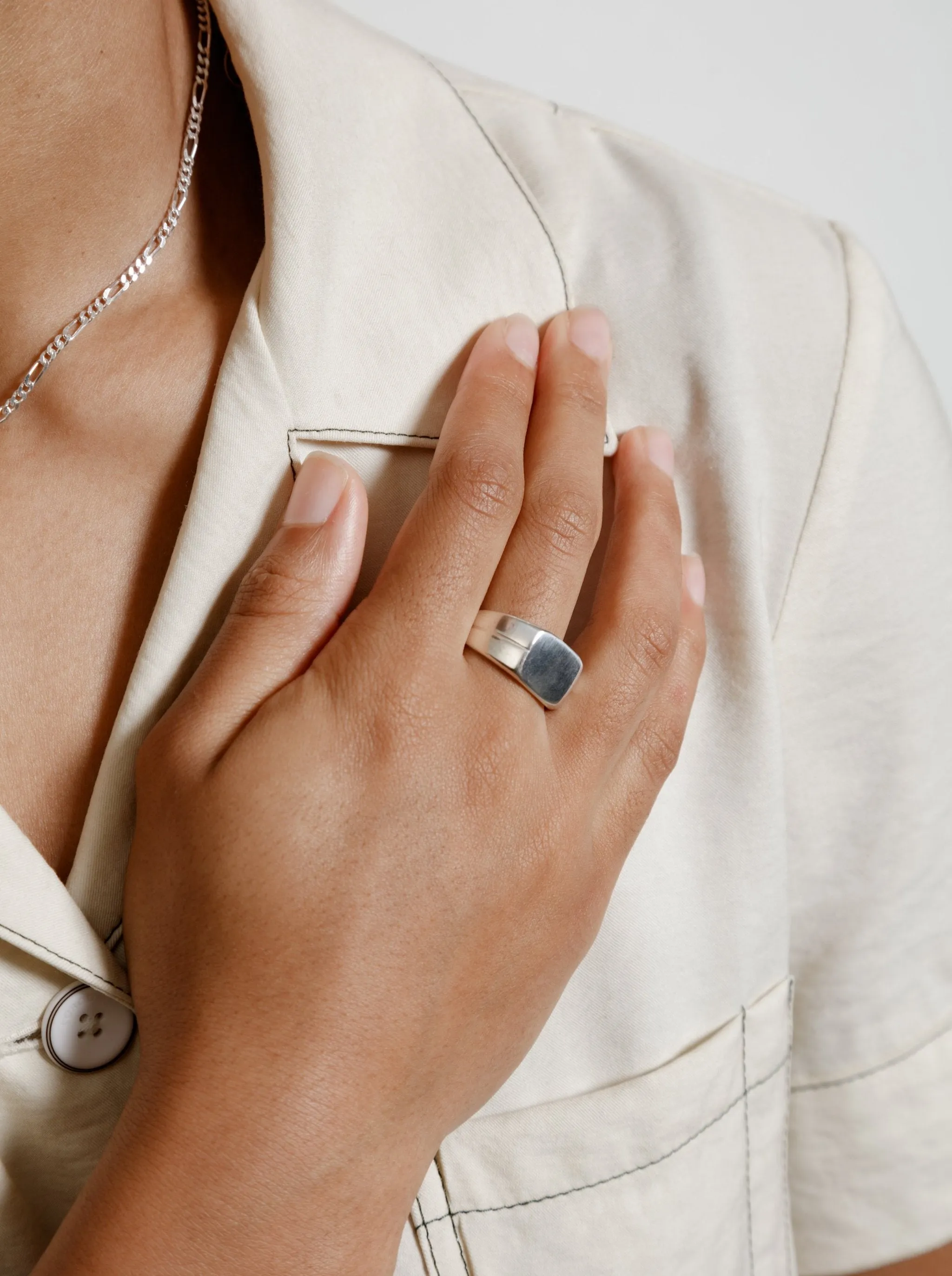 Gino Signet Ring - Sterling Silver