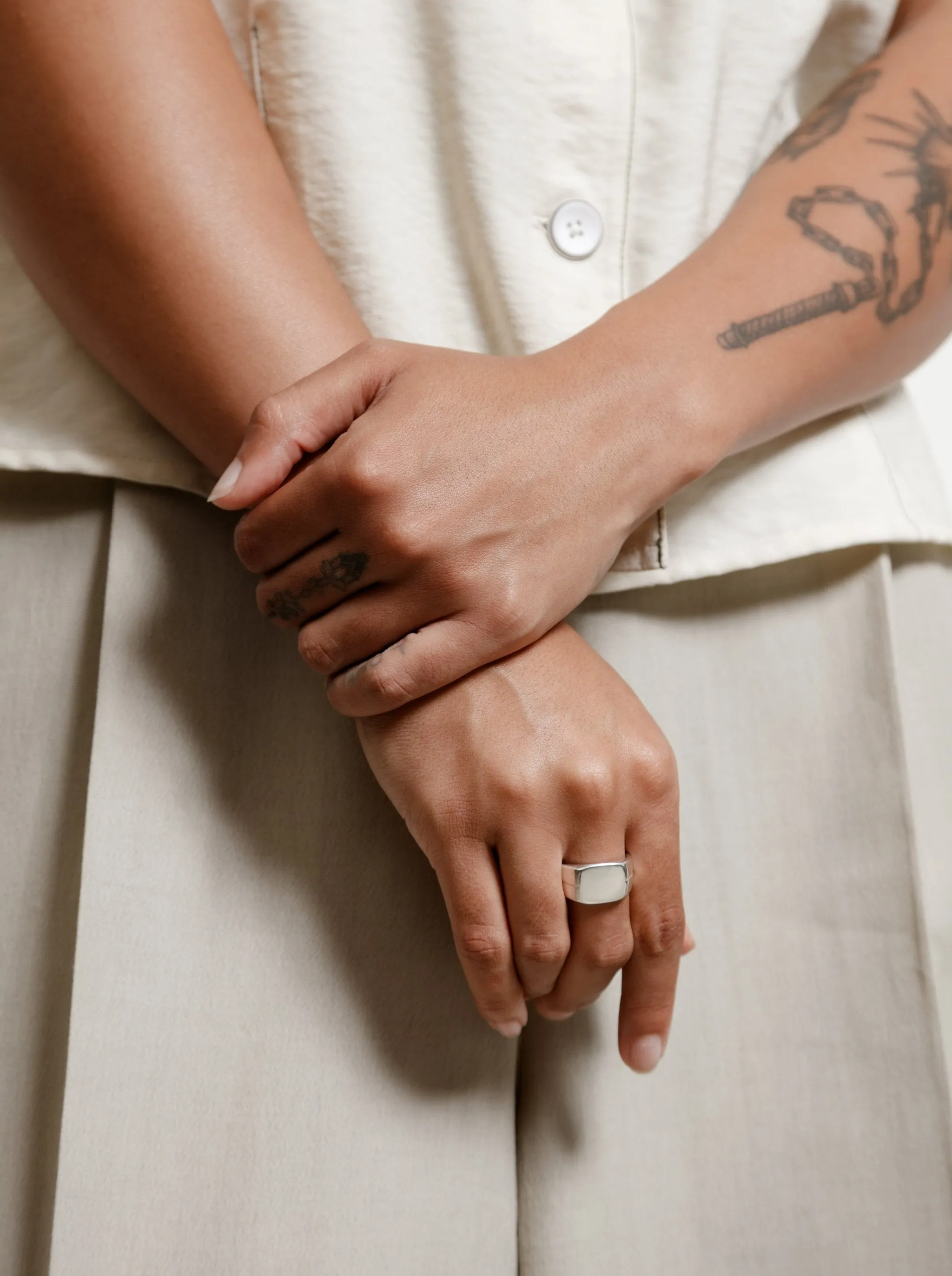 Gino Signet Ring - Sterling Silver