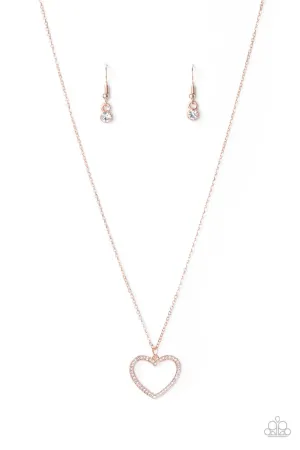 GLOW by Heart Rose Gold Paparazzi Necklace
