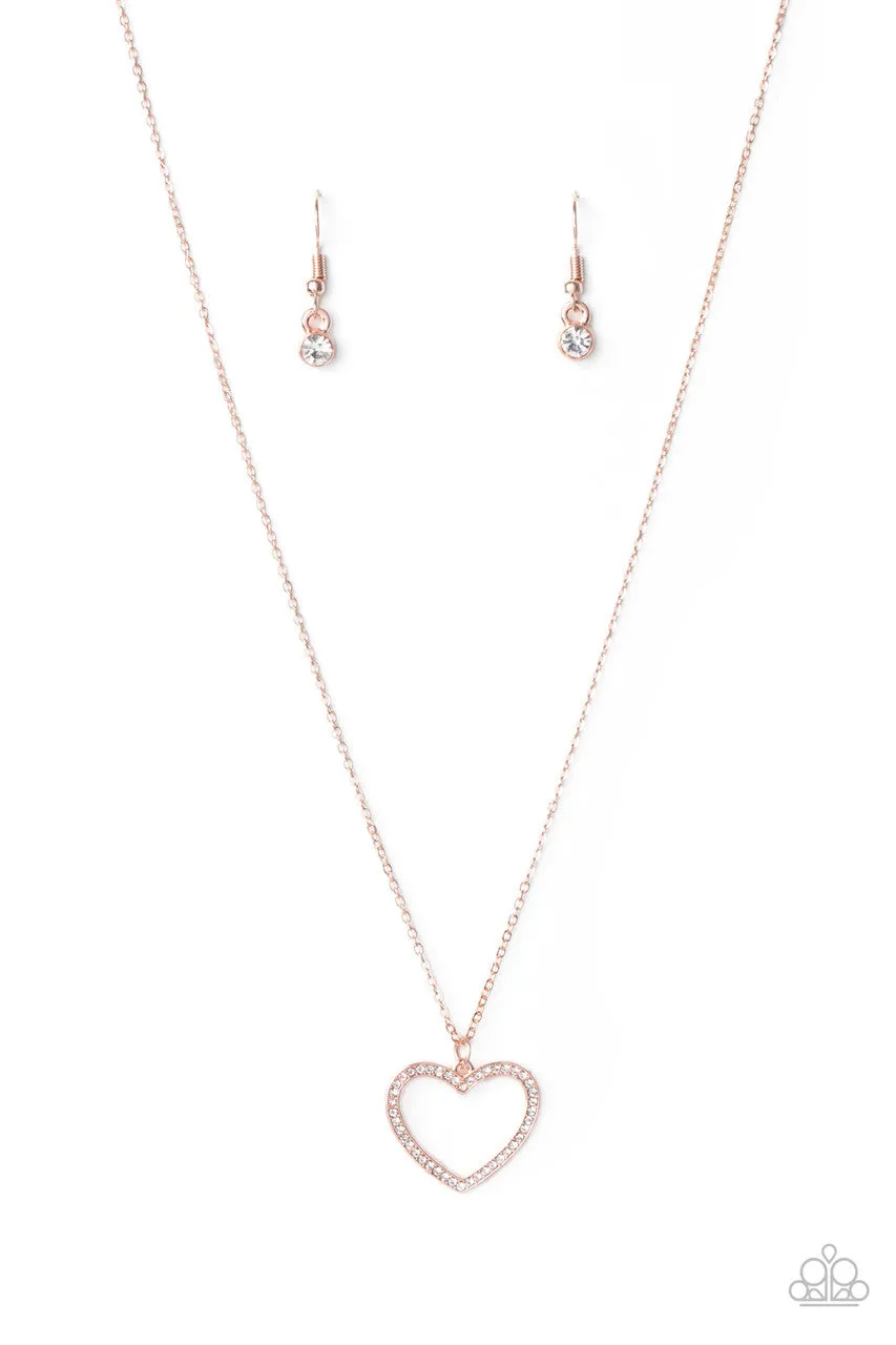 GLOW by Heart Rose Gold Paparazzi Necklace