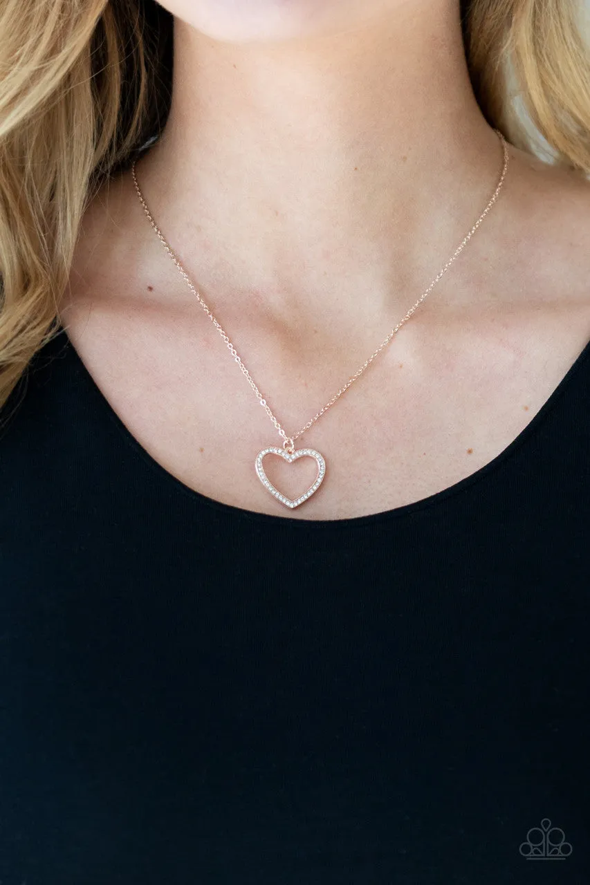 GLOW by Heart Rose Gold Paparazzi Necklace