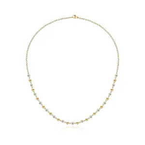 Gold and Diamonds Balls Necklace