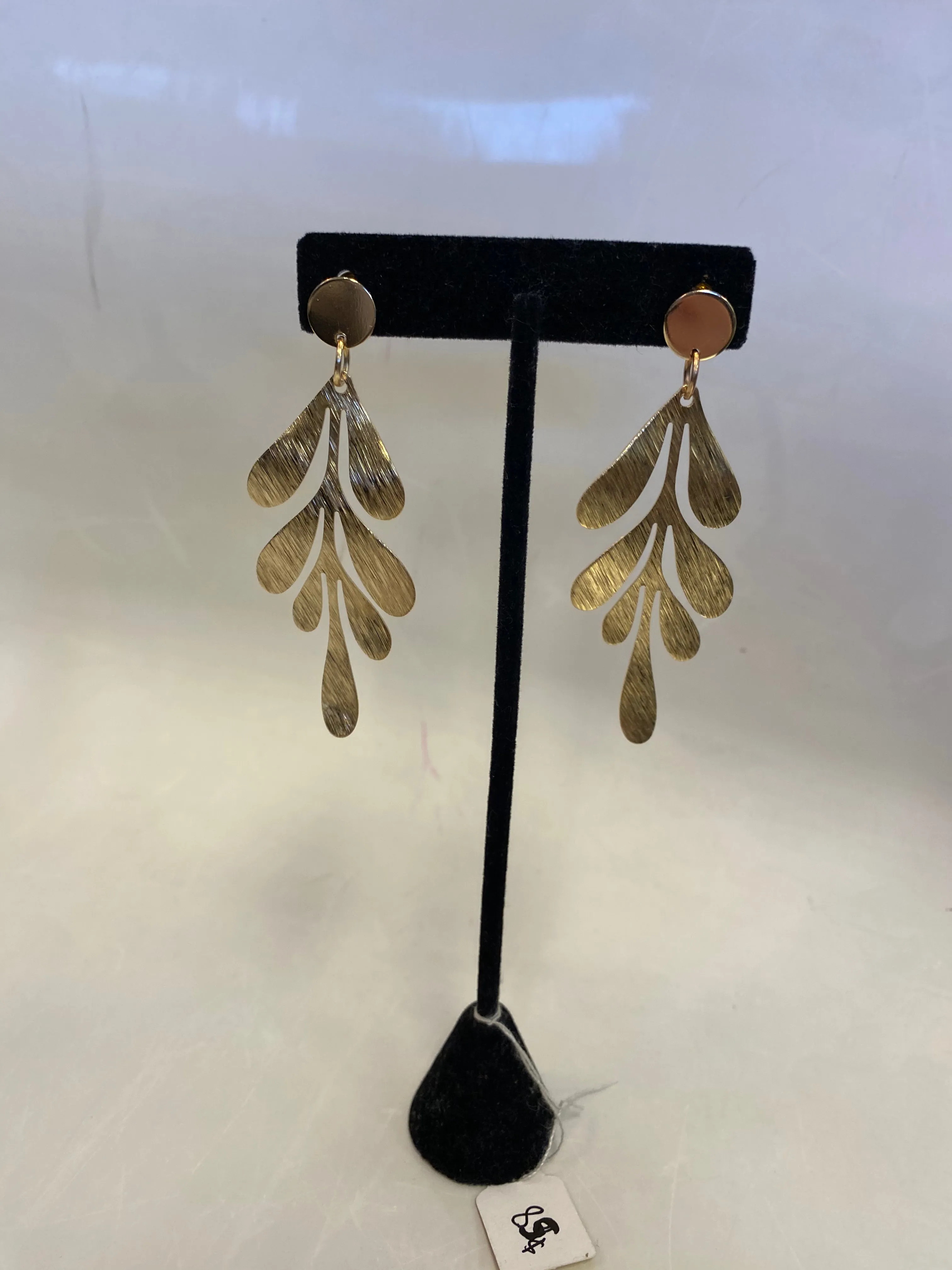 Gold Feather Earrings