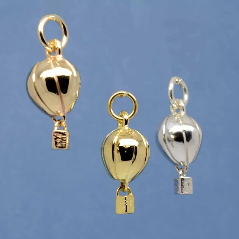 Gold Hot Air Balloon Charm