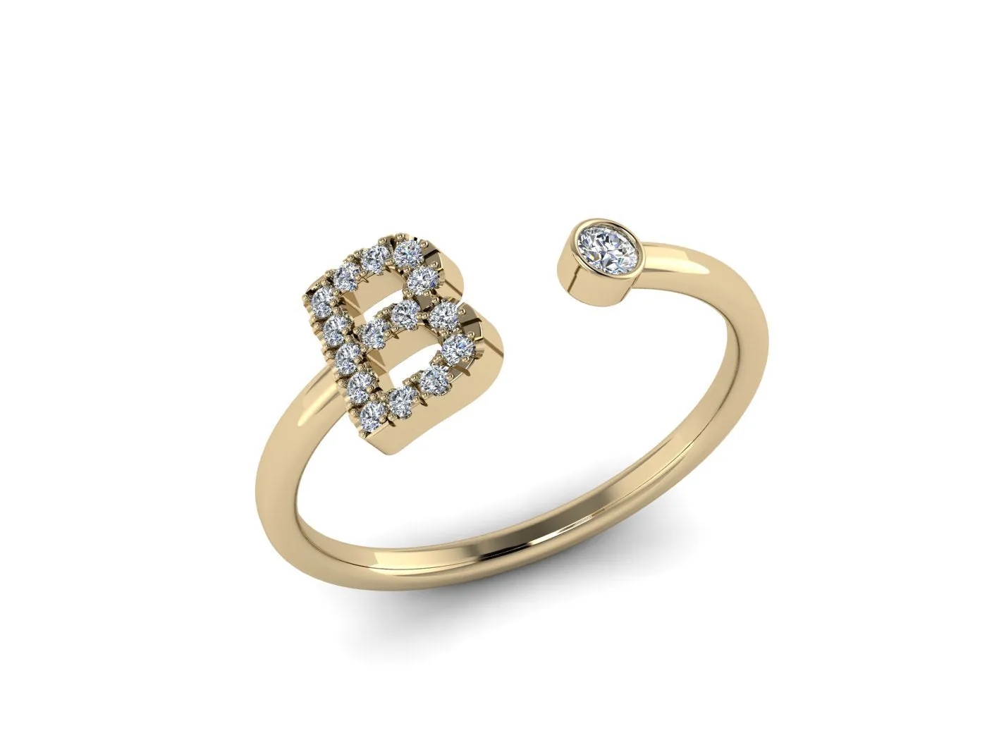 Gold Initial Ring -Signet Letter Rings