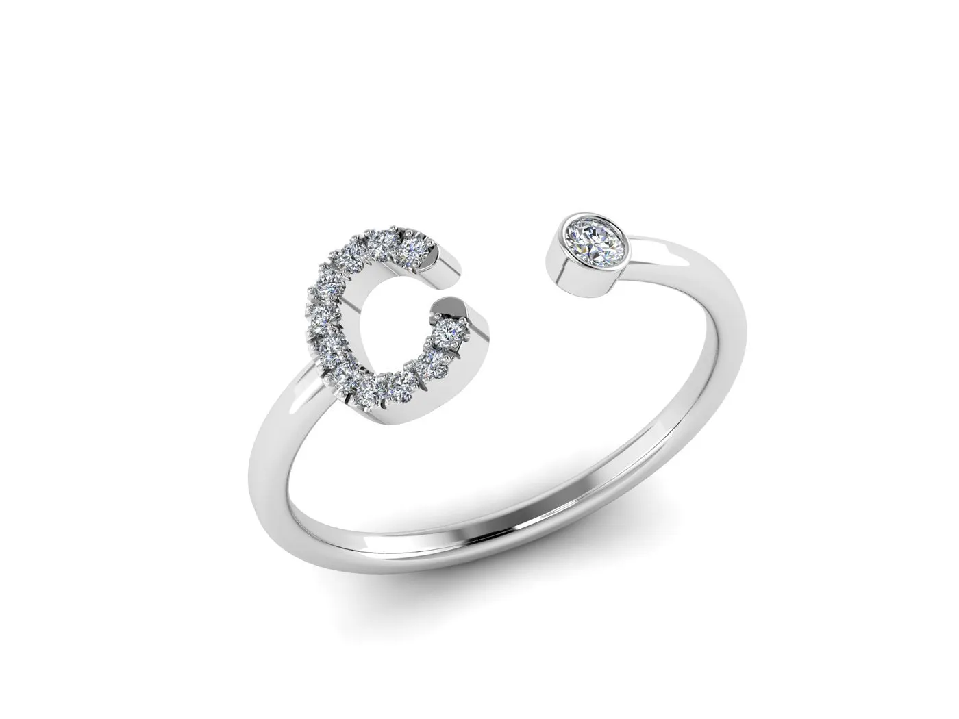 Gold Initial Ring -Signet Letter Rings