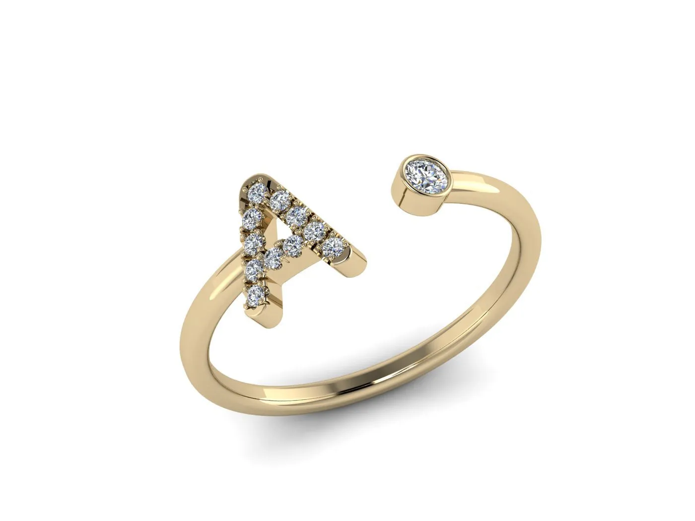Gold Initial Ring -Signet Letter Rings
