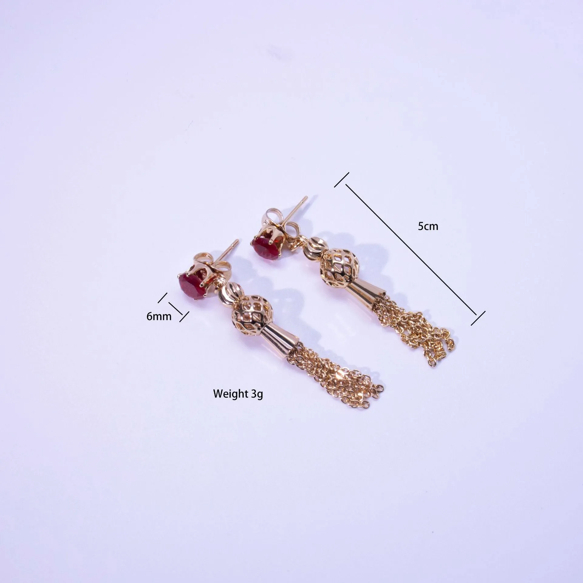 Gold-plated Diamond Tassel Earrings Eardrops Jewelry
