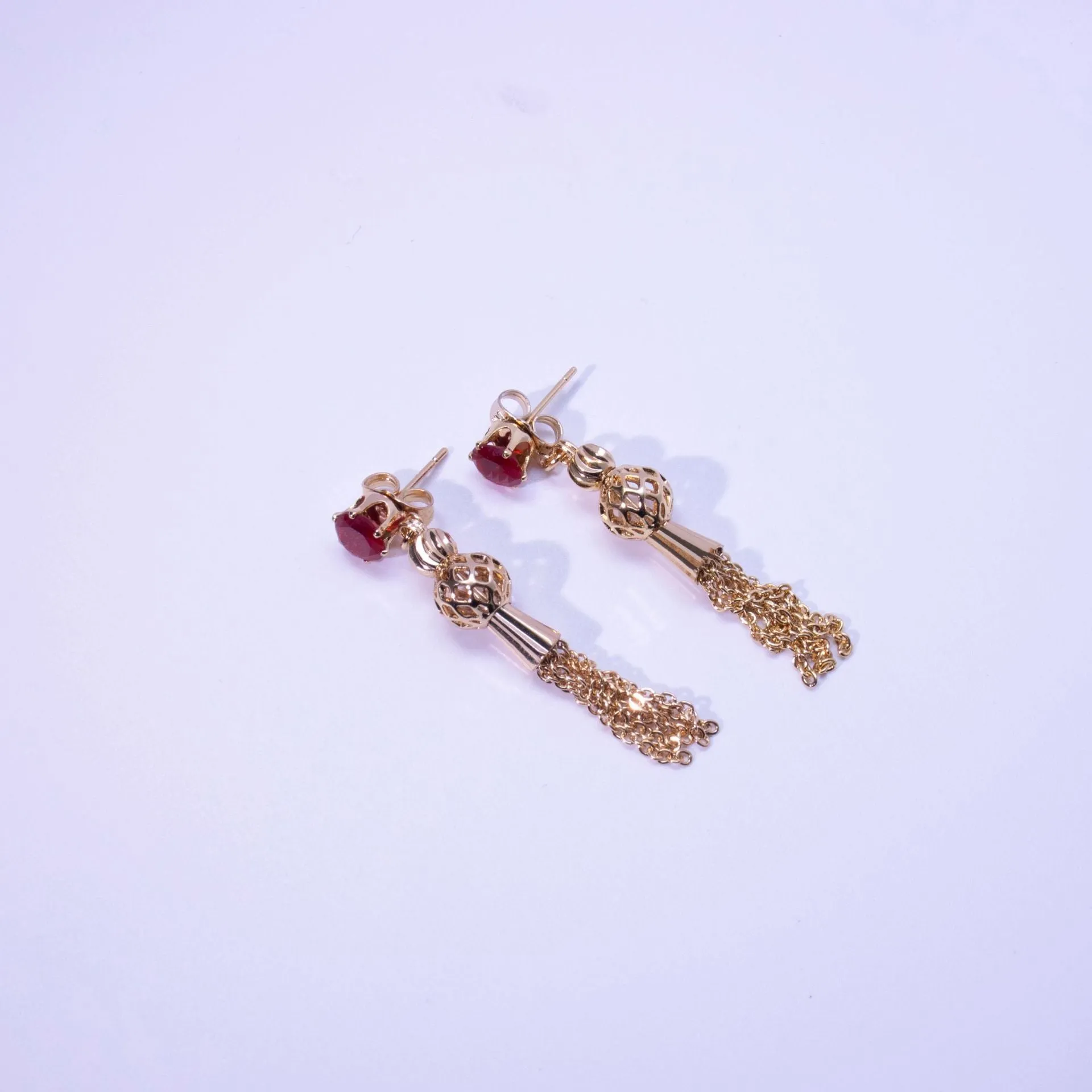 Gold-plated Diamond Tassel Earrings Eardrops Jewelry