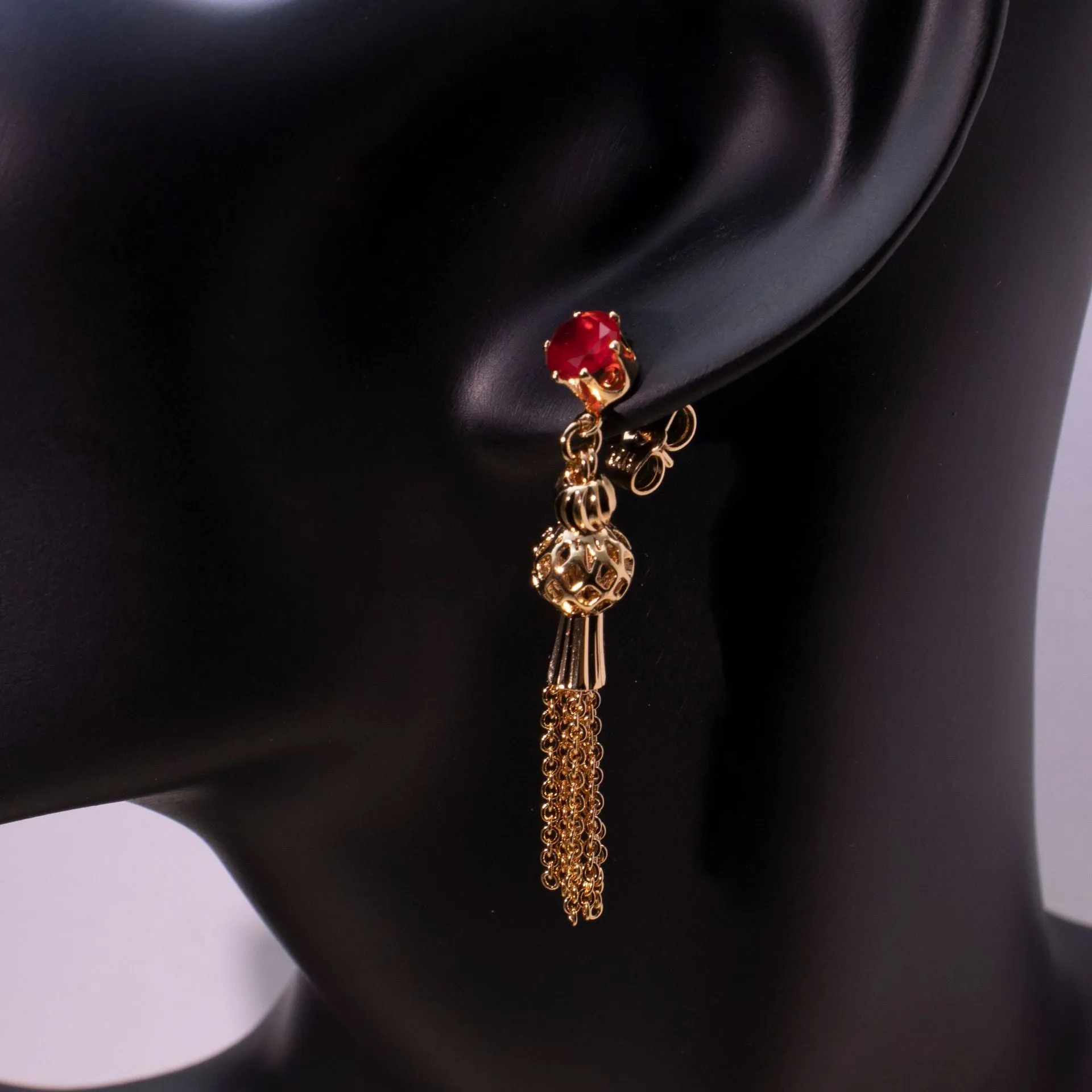 Gold-plated Diamond Tassel Earrings Eardrops Jewelry