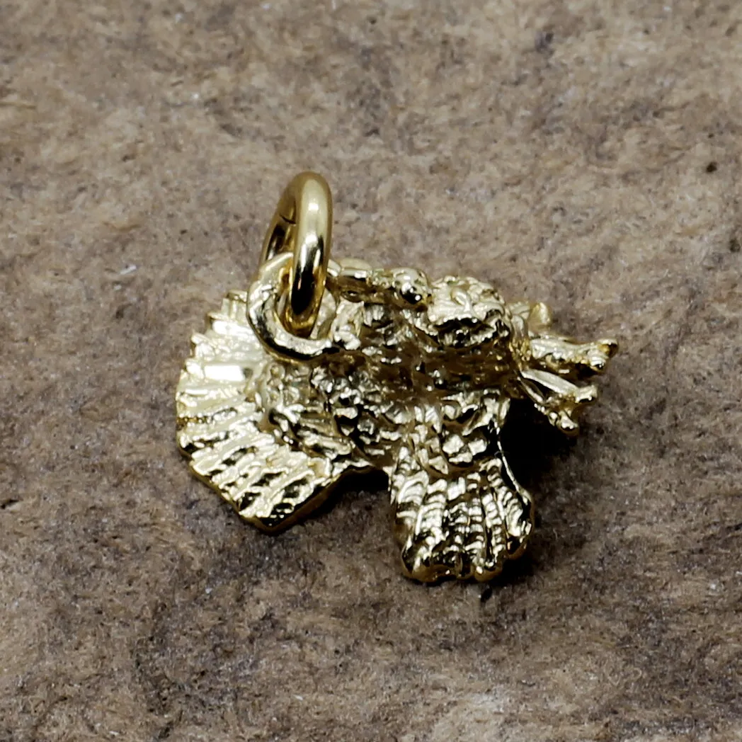 Gold Turkey charm for her charm bracelet with 3-d 14kt Gold Vermeil Turkey