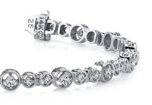 Graduated Antique Diamond Bracelet with 1.76 ct.(finished) 2mm, 2.5mm
