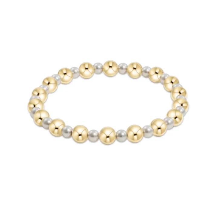 Grateful 4mm Pearl 6mm Gold Bead Bracelet