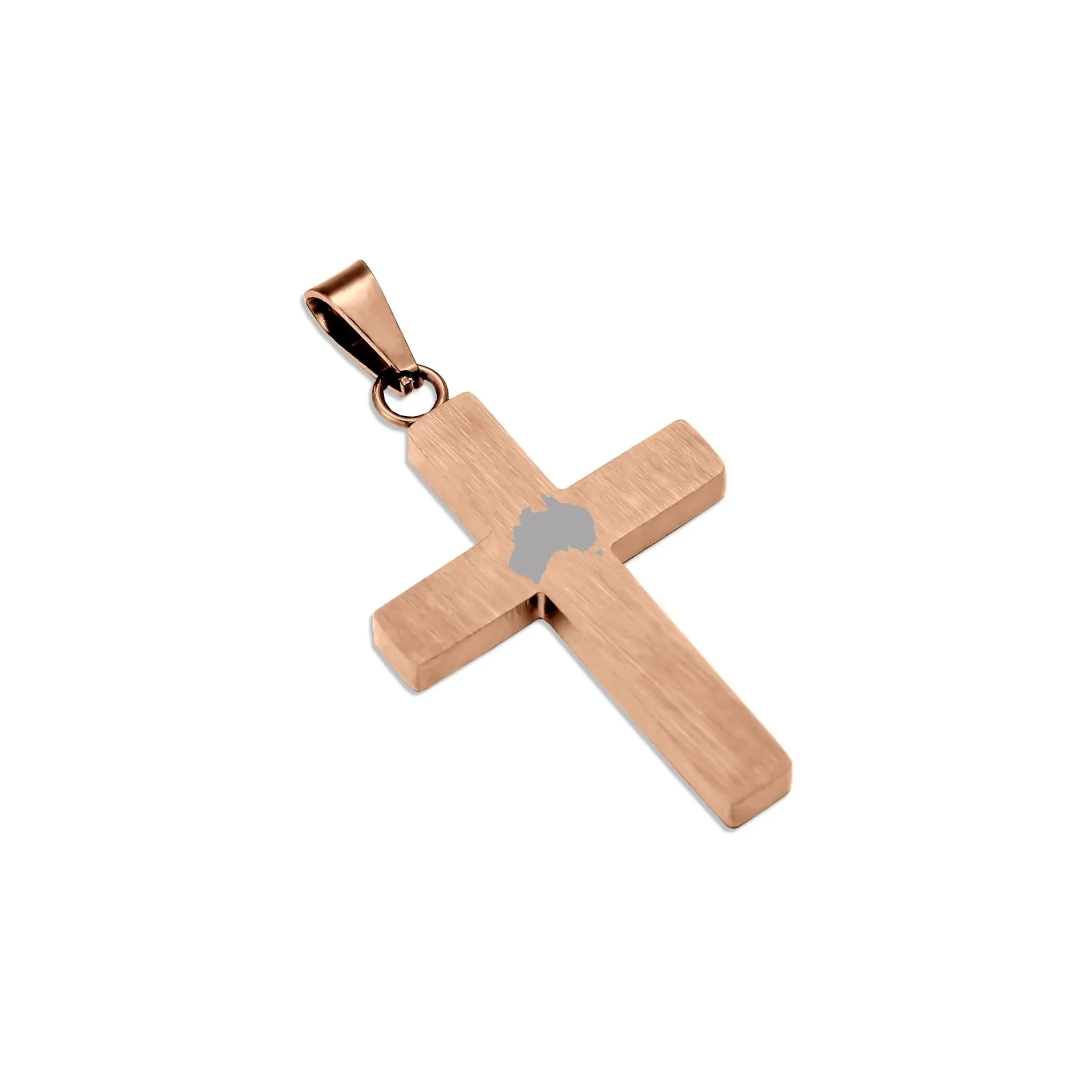 Gum Burl Cross Necklace - Rose Gold