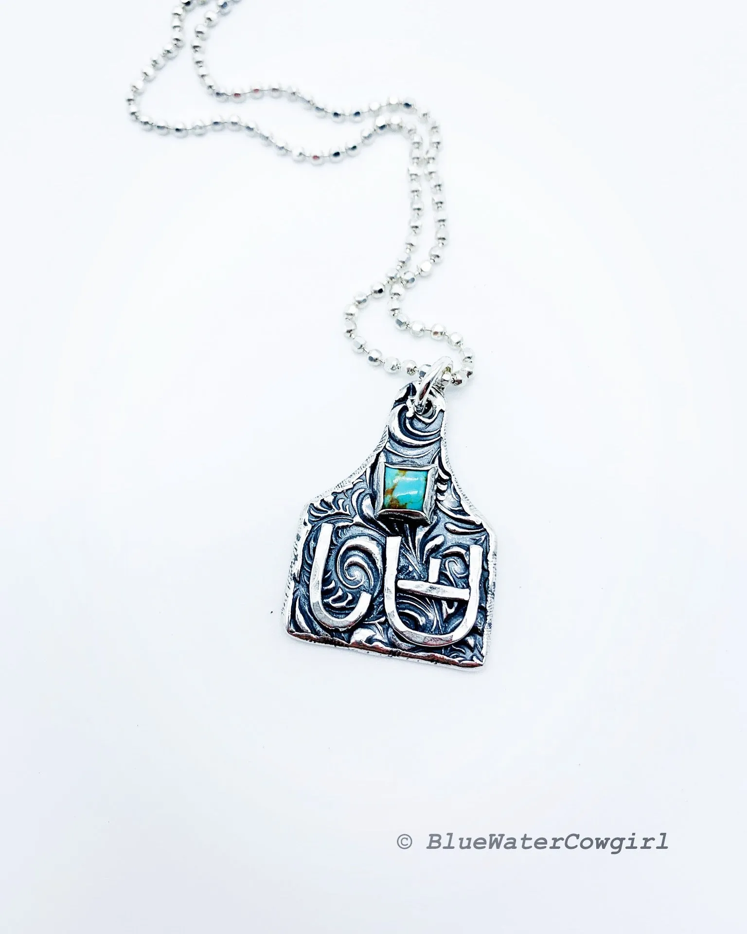 Handmade Custom Ear Tag Brand Necklace on