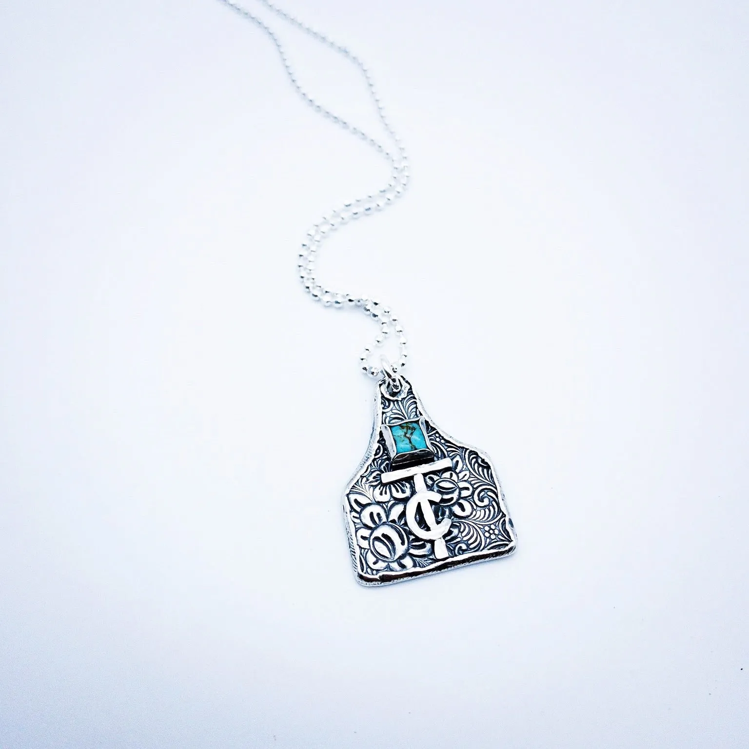 Handmade Custom Ear Tag Brand Necklace on
